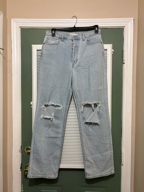 Cello Ripped Boyfriend High Rise Jeans Light Wash Blue Women's Size 13 Pants